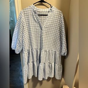 Avara- blue and white gingham dress